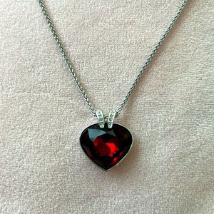 SWAROVSKI Crystal Oceanic Pendant Red Heart Necklace